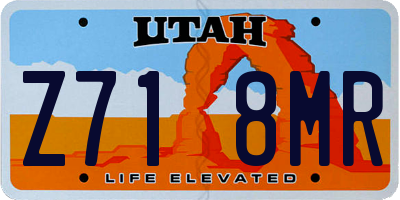 UT license plate Z718MR