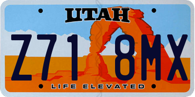 UT license plate Z718MX