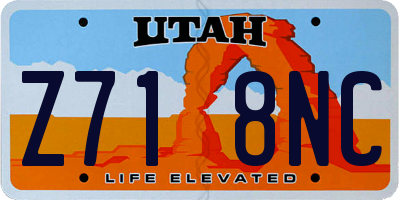 UT license plate Z718NC