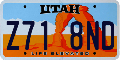 UT license plate Z718ND