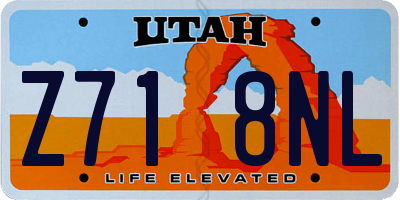 UT license plate Z718NL