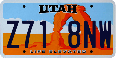 UT license plate Z718NW