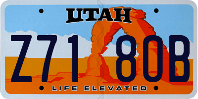 UT license plate Z718OB