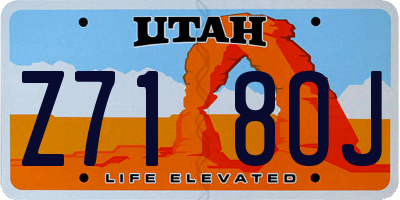 UT license plate Z718OJ