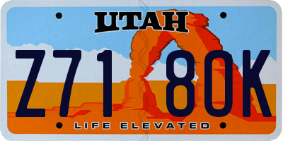 UT license plate Z718OK