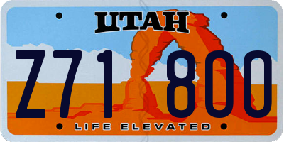UT license plate Z718OO