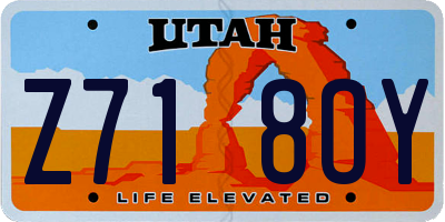 UT license plate Z718OY