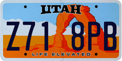 UT license plate Z718PB