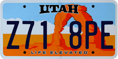 UT license plate Z718PE