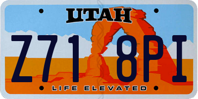UT license plate Z718PI
