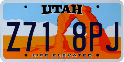 UT license plate Z718PJ