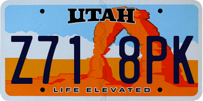 UT license plate Z718PK
