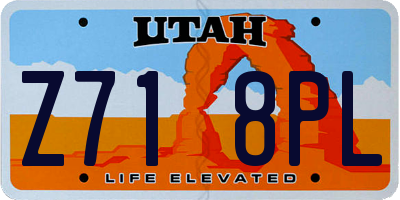 UT license plate Z718PL