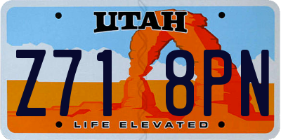 UT license plate Z718PN