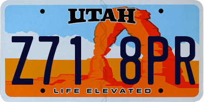 UT license plate Z718PR
