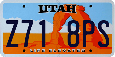 UT license plate Z718PS