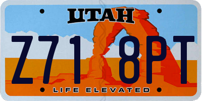 UT license plate Z718PT