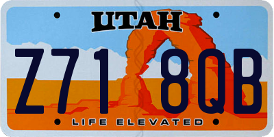UT license plate Z718QB