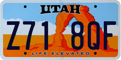 UT license plate Z718QF