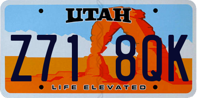 UT license plate Z718QK