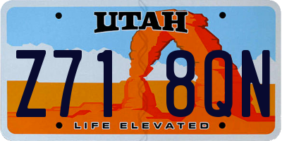 UT license plate Z718QN