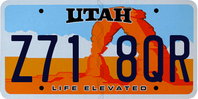 UT license plate Z718QR