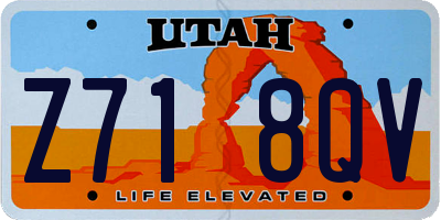 UT license plate Z718QV