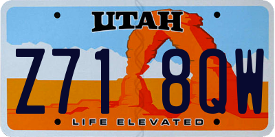 UT license plate Z718QW