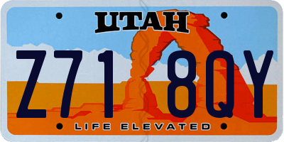 UT license plate Z718QY