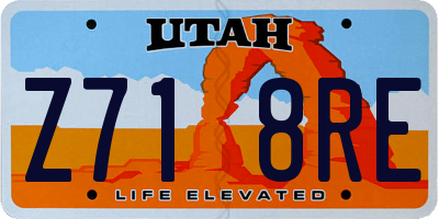 UT license plate Z718RE