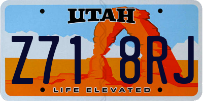 UT license plate Z718RJ