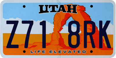 UT license plate Z718RK