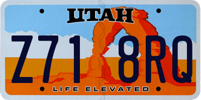 UT license plate Z718RQ