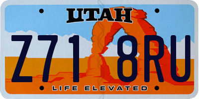 UT license plate Z718RU