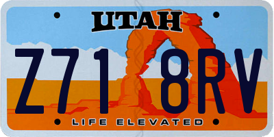 UT license plate Z718RV