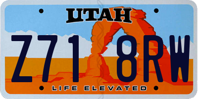 UT license plate Z718RW