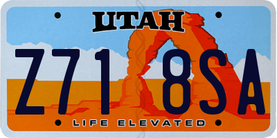 UT license plate Z718SA