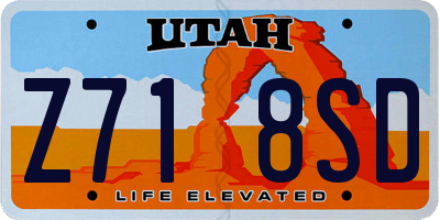 UT license plate Z718SD