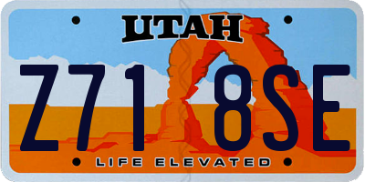 UT license plate Z718SE