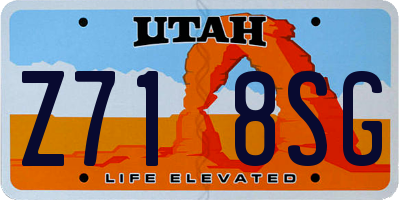 UT license plate Z718SG