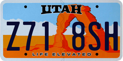 UT license plate Z718SH