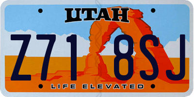 UT license plate Z718SJ