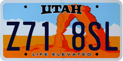 UT license plate Z718SL