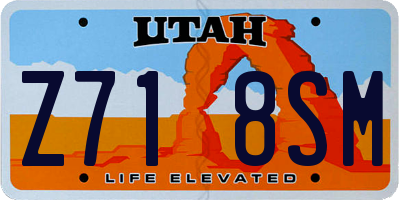 UT license plate Z718SM