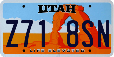 UT license plate Z718SN