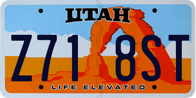 UT license plate Z718ST