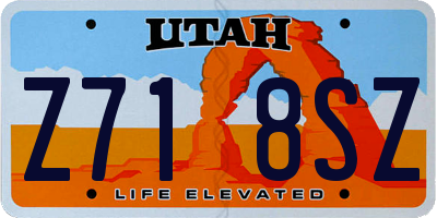 UT license plate Z718SZ