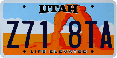 UT license plate Z718TA