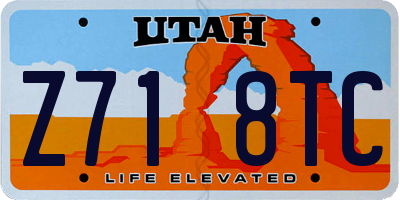 UT license plate Z718TC