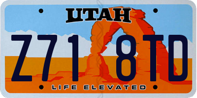UT license plate Z718TD